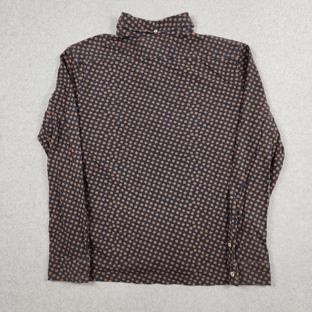 Polo Ralph Lauren Shirt Medium Blue Geometric Abstract Print Casual Pocket - Picture 3 of 11